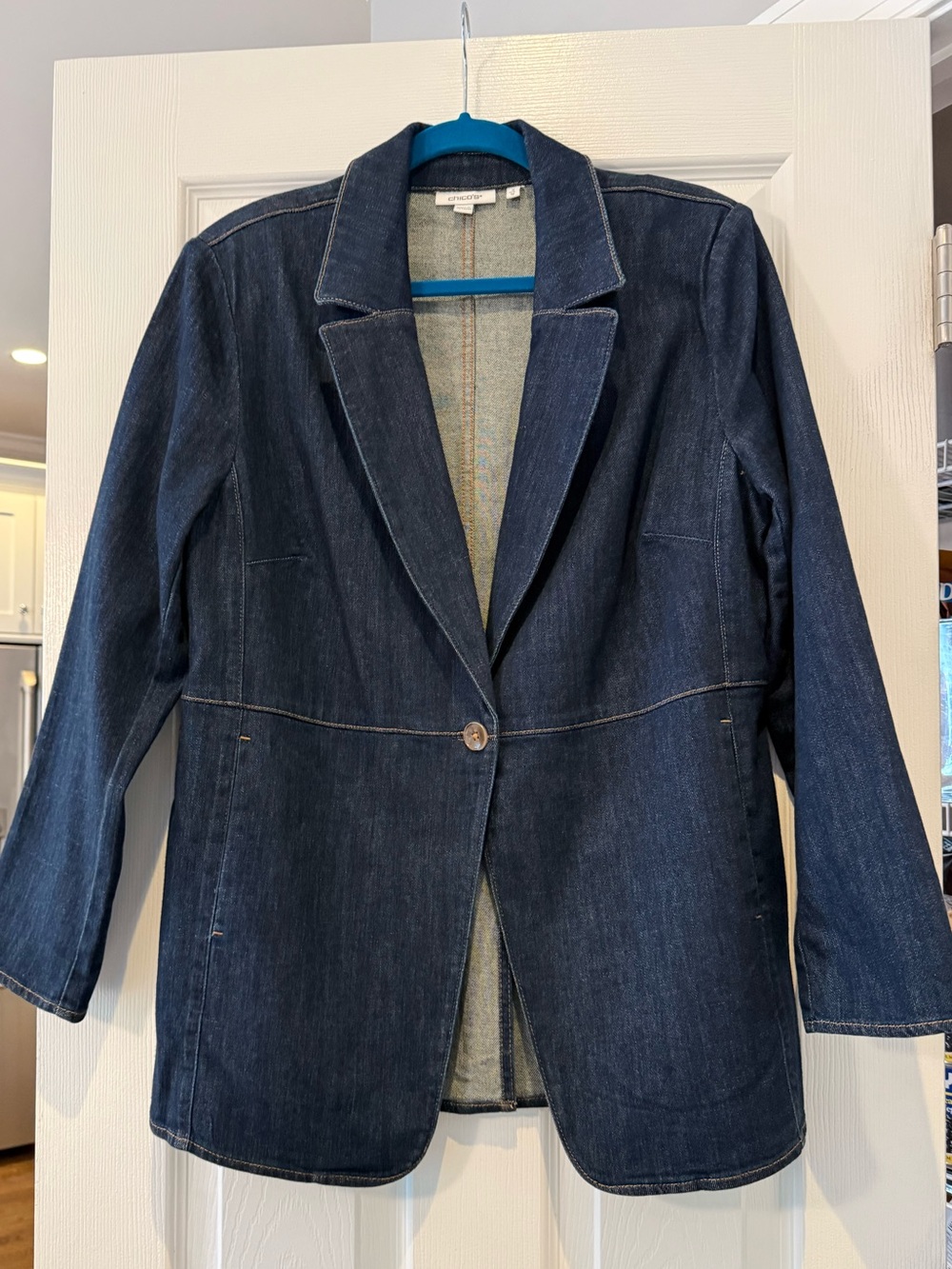 Chico's Dark Indigo Denim Blazer